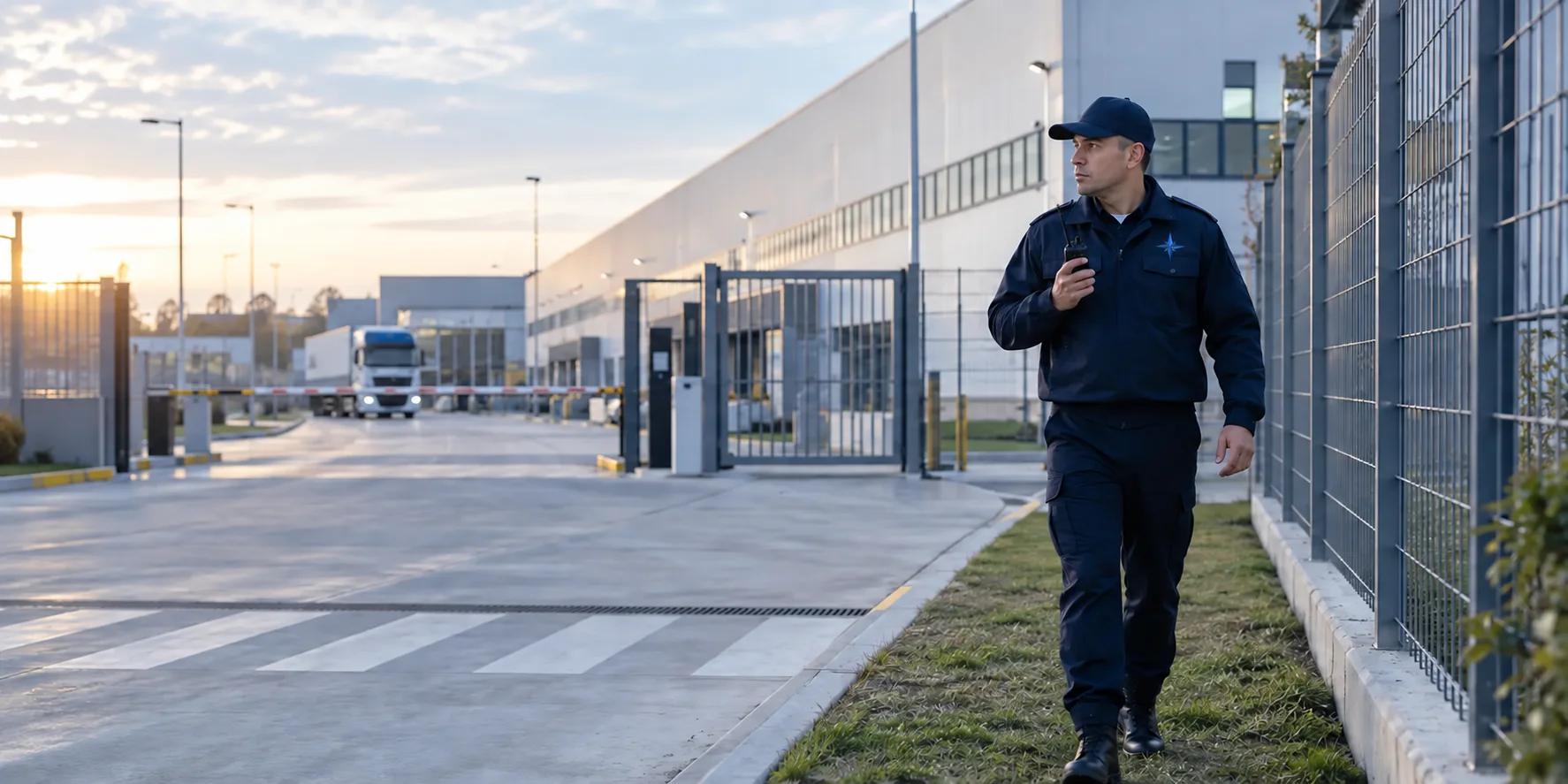 Vigilancia profesional de Polaris Seguridad en una planta industrial